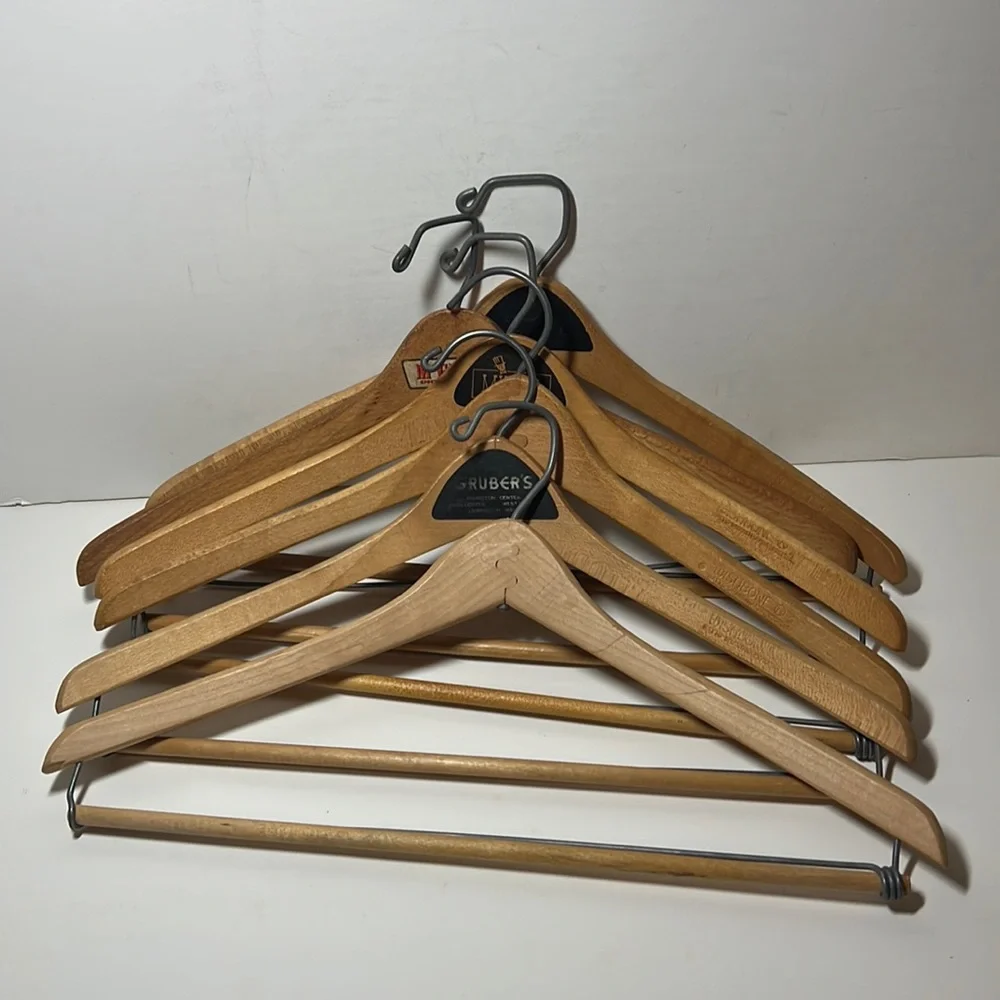 Vintage suit wood hangers